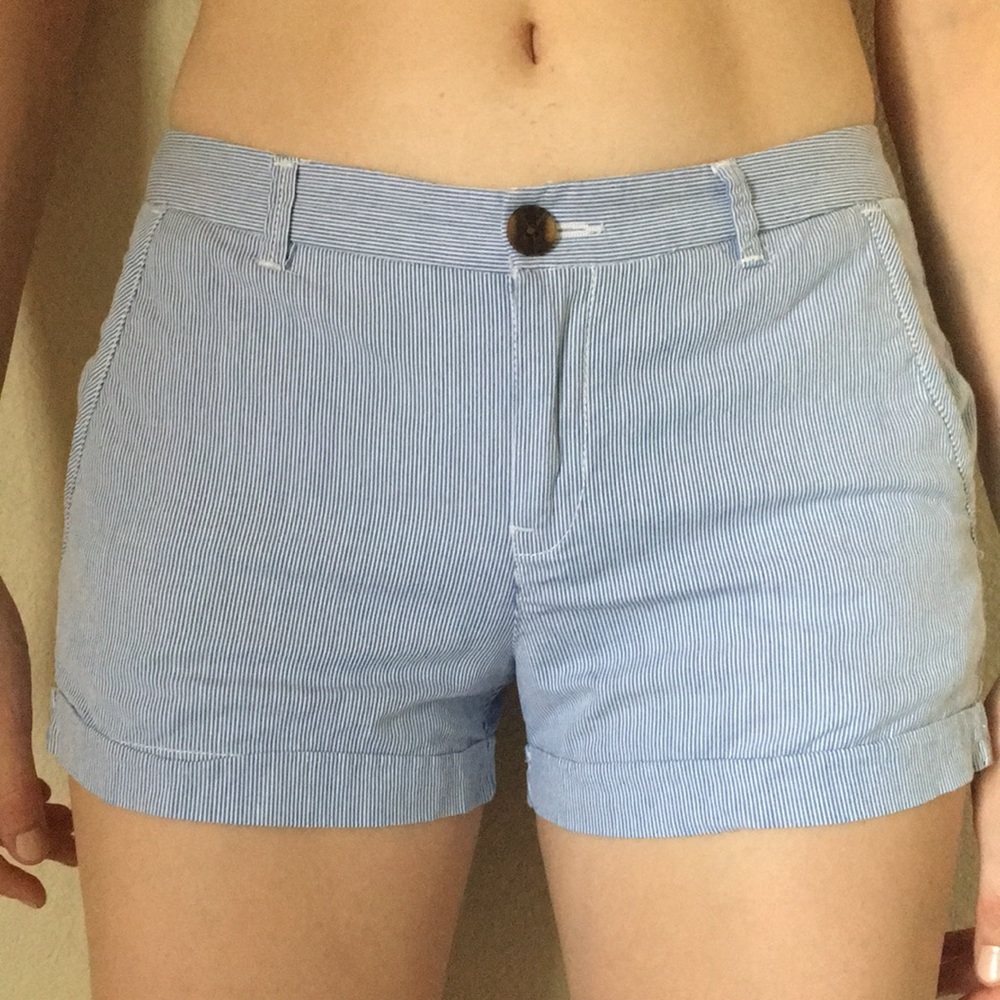 Light Blue Striped Shorts